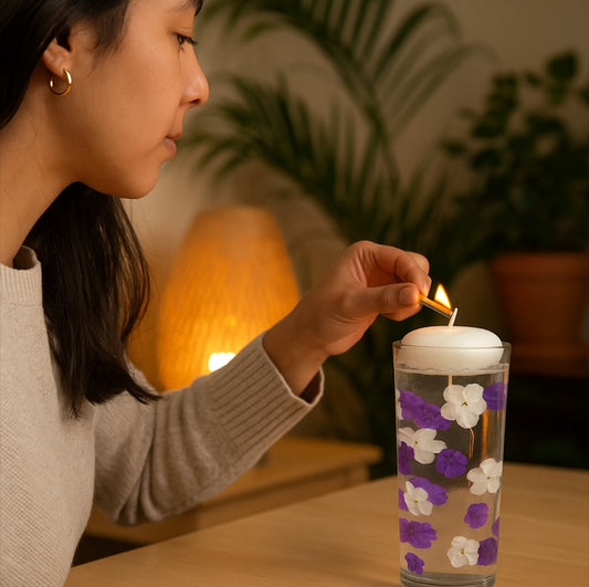 8.5" Purple/White Daisy Flower Vase