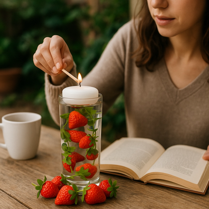 Strawberries Floating Decor Vase
