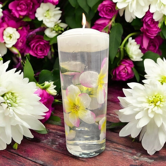 8.5" White/Pink Orchid Flower Vase